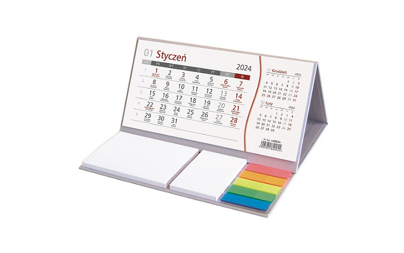 Kalendarz biurkowy z notesem - STANDARD